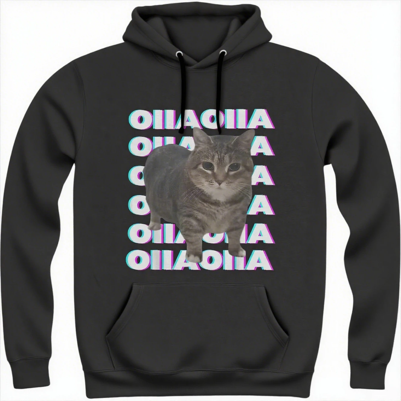 

Fun Cat Graphic Printing Autumn and Winter Pure Cotton Men's and Women's Hoodies Casual Outdoor Street Sports Training Brand