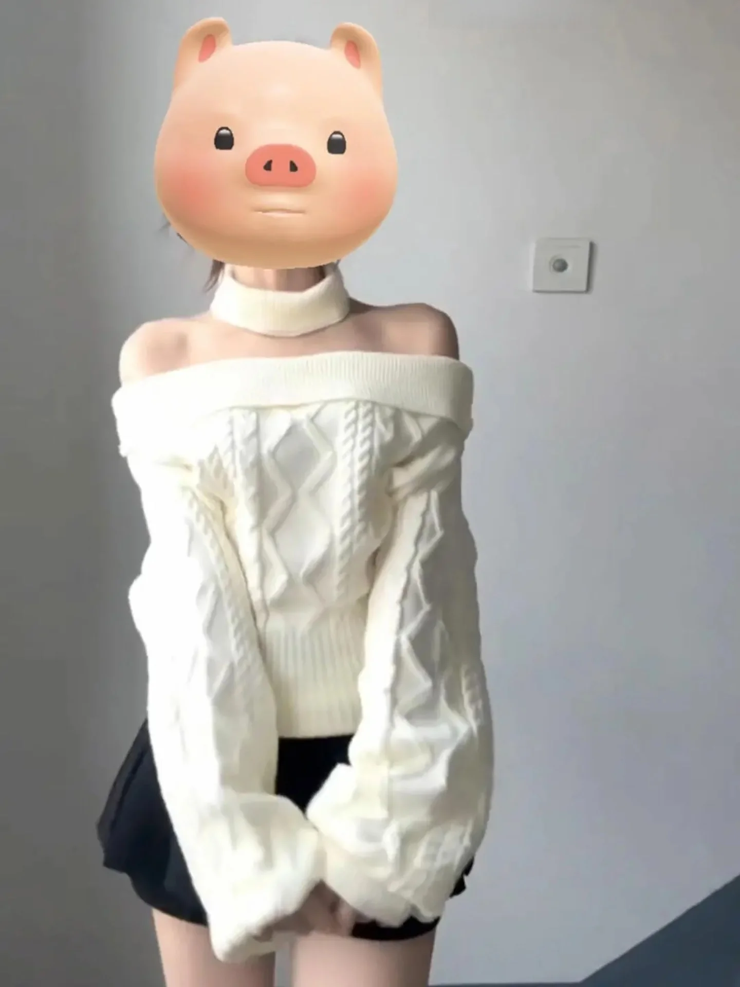 

Spring 2026 Women's Knitted Sweater Turtlene Long Sve Midi Dr Soft Twist Knit Casual Chic oulder Bared Base irt