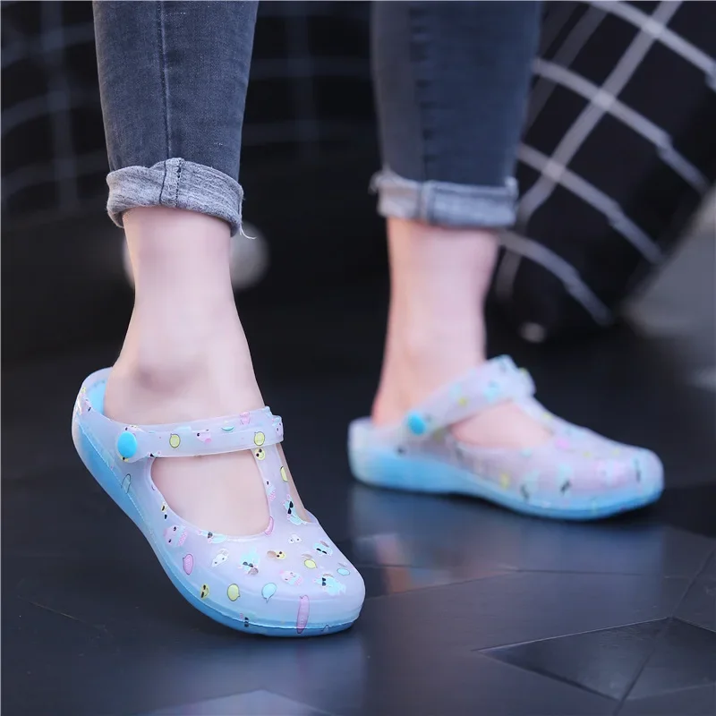 Brand Casual Slipper Woman Breathable PVC Sandals Plus Size  New Style Summer Jelly Shoes Flat Simple Women Sandals Fashion