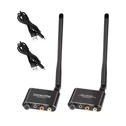 Digital Wireless Audio Transmitter And Receiver 50M 2.4G Wireless Audio Adapter With 3.5mm R/L RCA Converter For TV Box DVD PC