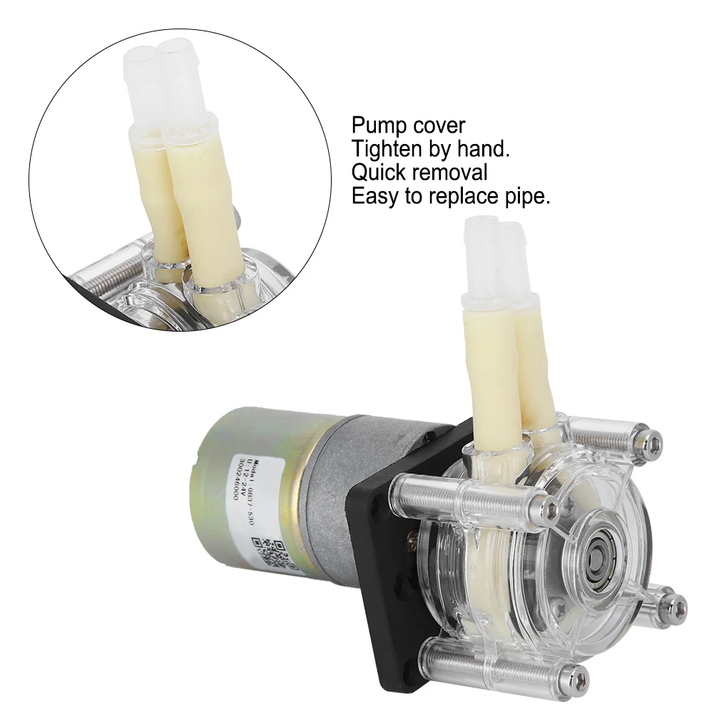 Priming Pump, Peristaltic Pump Priming Stainless Steel Wheel Frame PC Transparent Head DC Motor