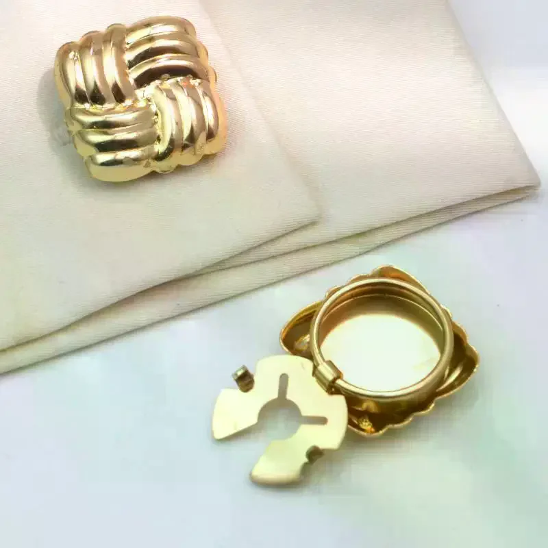 2PCS Button Cover Cufflinks For Women And Men Fashion Alloy Shirt Sleeve Collar Clips Decoration Accessories
