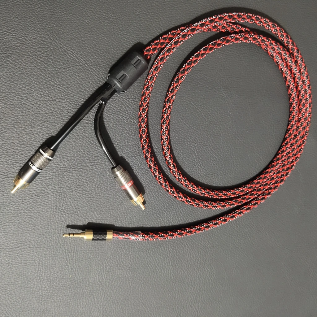 Monster series-Cable divisor de Audio HiFi AUX de 3,5mm a 2 RCA, Cable de altavoz macho a macho, Cable de Audio MP3 para ordenador móvil