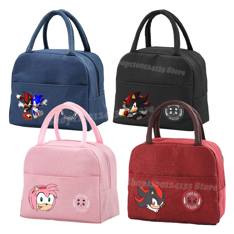 

Soniced Kids Lunch Hand Bag Boy Girl's Student Cute Anime Canvas Print Lunch Box Men Portable Office Thermal Insulat Case Kawaii