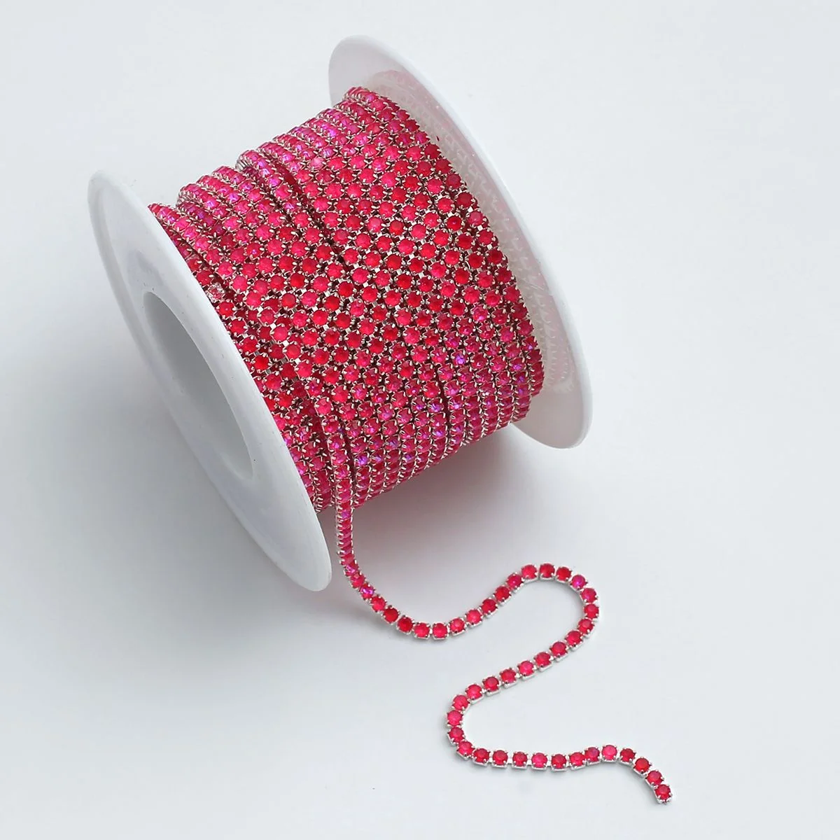 

SS6 2mm Silver Base Crystal Rhinestone Chain 1 Yard 10 Yards Sewing Glass Rhinestone Cup Chain for DIY Craft