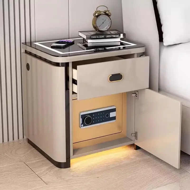 Mit sicherer Nachttisch, multifunktionaler High-End-Massivholzfarbe, neue intelligente integrierte Diebstahlsicherung für zu Hause
