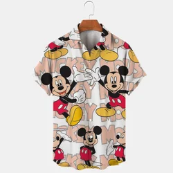 Disney-Chemise à fleurs imprimée en 3D pour homme, Donald Duck TureMouse, Chemises pour homme, Tendance de la mode estivale, Top boutique vintage, Nouveau, 2024