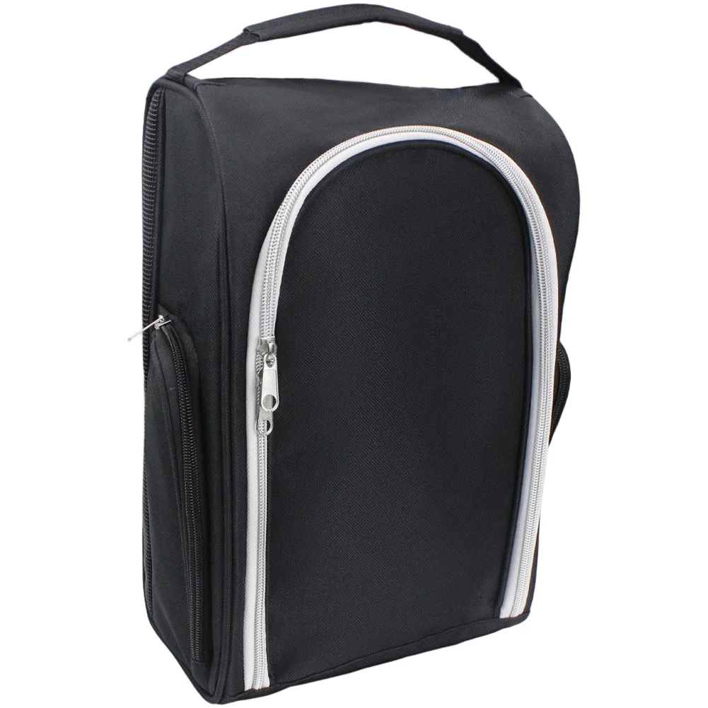 Waterproof Golf Shoe Bag with Side Pockets for Men Women Portable Sports Shoe Storage Carry Bag 24x15x36cm Black Gray