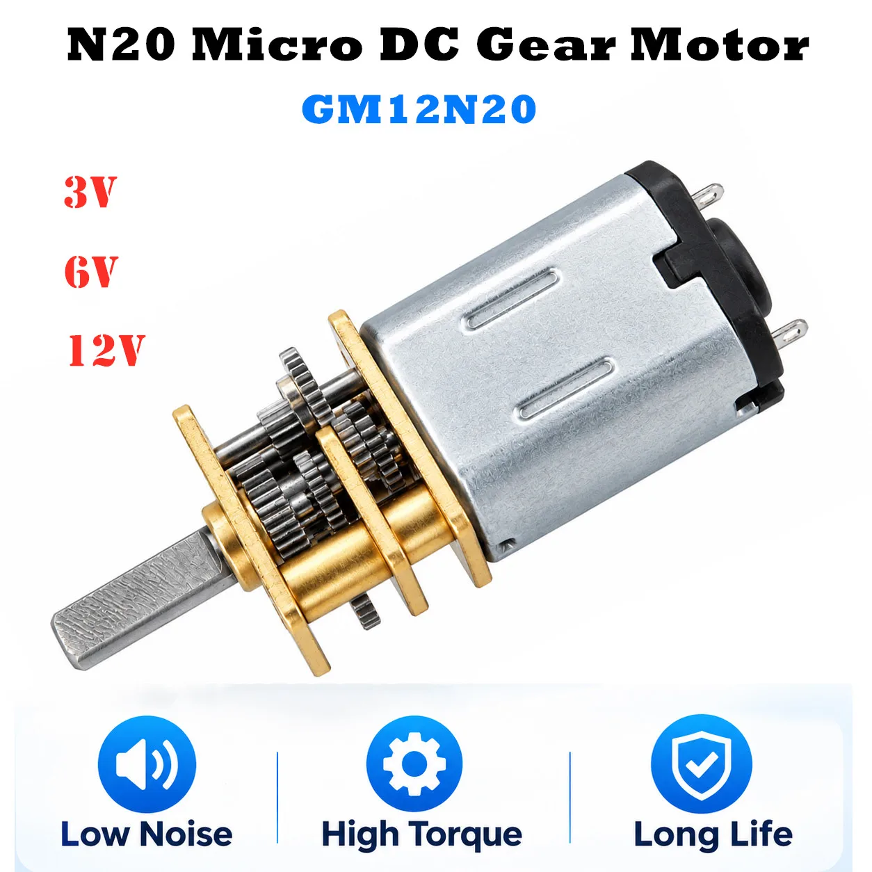 3V/6V/12V Elektrischer Mini-Mikro-Metallgetriebemotor mit Untersetzungsgetriebe DC-Motoren 5-6000 U/min Geschwindigkeit für Smart Lock Roboter Spielzeug DIY Antriebssystem