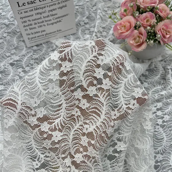 

Soft lace fabric for bridal gowns, women's home décor fabrics, children's dress socks, DIY lace material