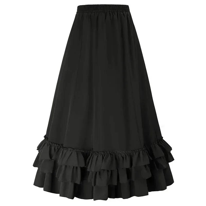 Sky06 Cosplay Vintage Steampunk Kleid Viktorianisch Mittelalter Rüschen Satin & Spitzenbesatz Gothic Röcke Damen Korsett Rock Pirate66liU&