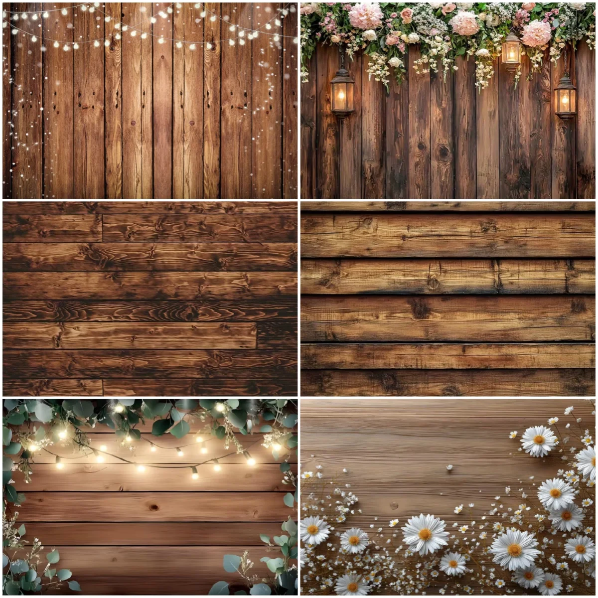 

White Brown Board Theme Adult Portrait Photography Background Rustic Wood Party Supplies Backdrop Photo Studio Banner Poster