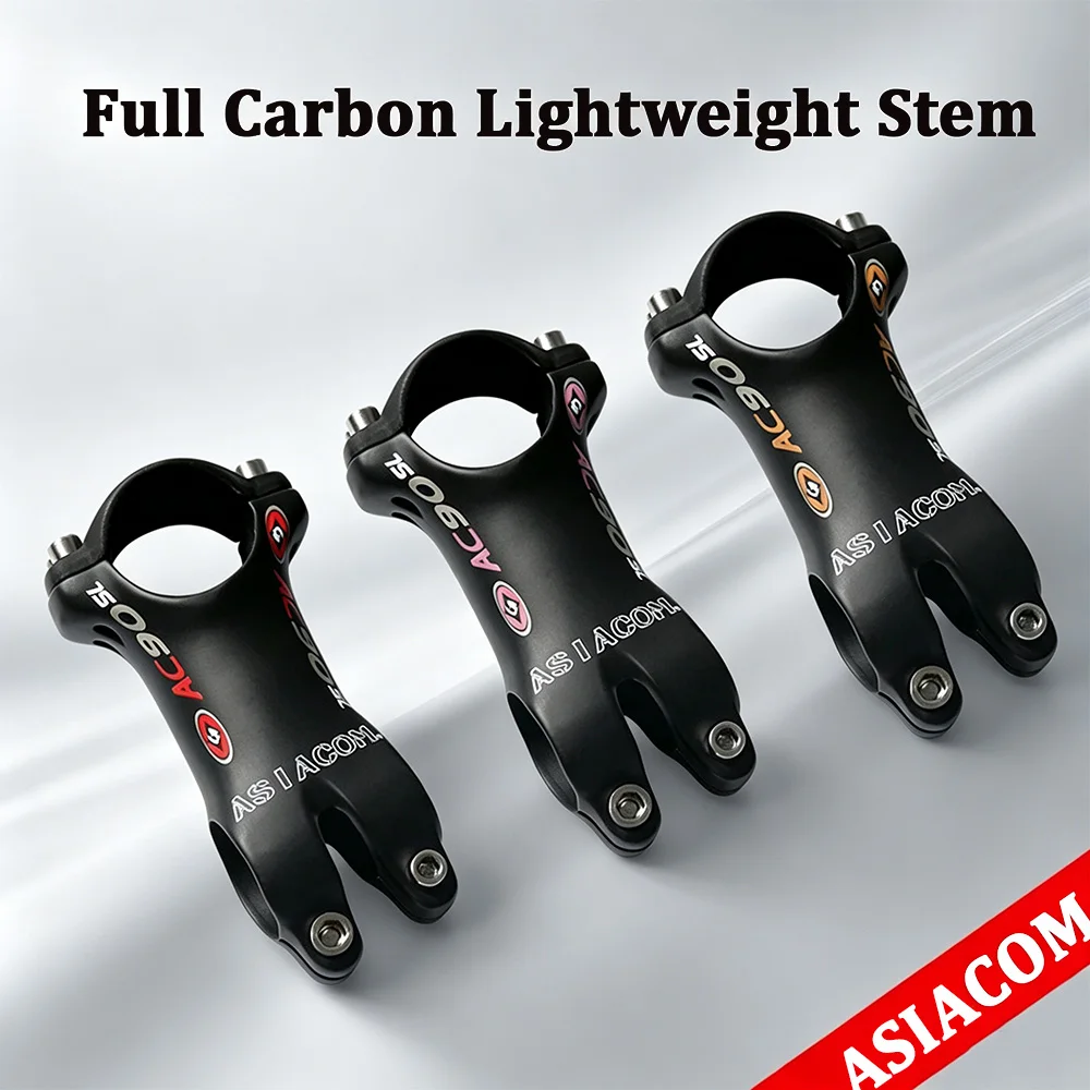 asiacom-6°-carbon-fiber-mountain-road-bike-stem-318mm-full-carbon-handlebar-stem-3-color-matte-120g-lightweight-design