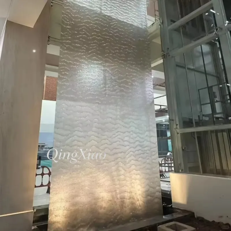 Stainless Steel Wire Mesh Water Curtain Screen Decorative Water Feature Partition for Hotel Lobby Commercial Space