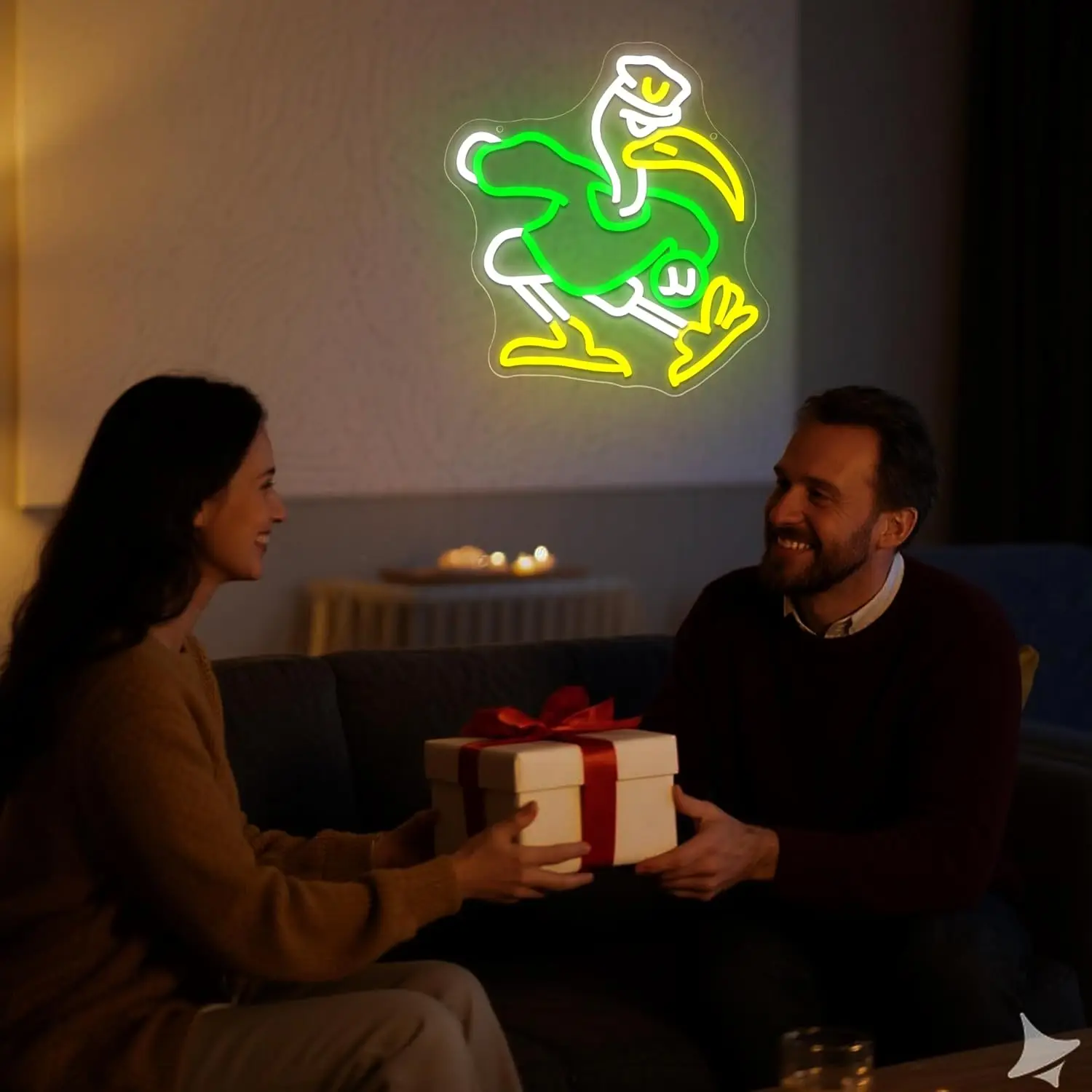 بطة النيون تسجيل فريق كرة القدم LED ضوء النيون عكس الضوء هدية عيد ميلاد لمحبي عكس الضوء للرجل الكهف نادي الحفلات بار النوم جدار ديكور