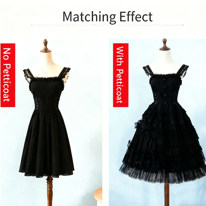 نمط جديد لوليتا تنورة دانتيل دعم لوليتا يوميا هيكل السمكة دعم تأثيري ثوب نسائي مع الانتفاخ قابل للتعديل