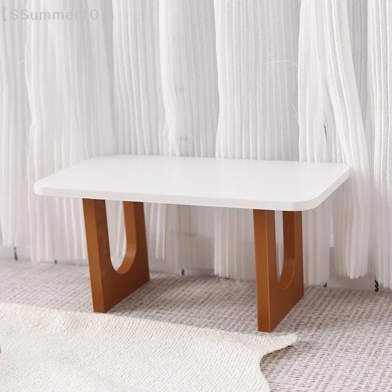 【SSummer10】1/12 Dollhouse Simulation Miniature Tea Desk Table - Dollhouse Furniture Model Decor Pretend Play Accessory Toy【SS】