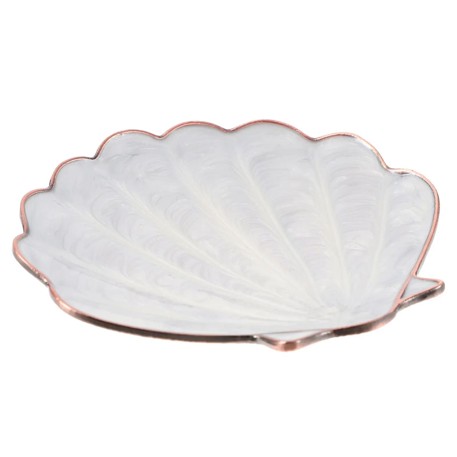 

Shell Shaped Copper Alloy Jewelry Tray Portable Trinket Holder Organizer Storage Plate for Rings Earrings Necklaces Desktop