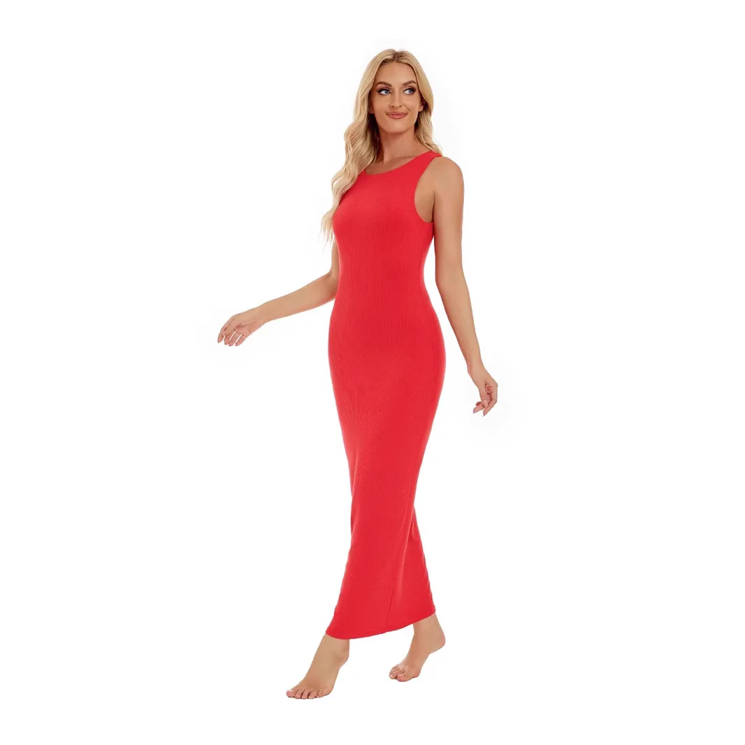 2025 Vestido feminino transfronteiriço sem mangas com espartilho de camada dupla Cw97252