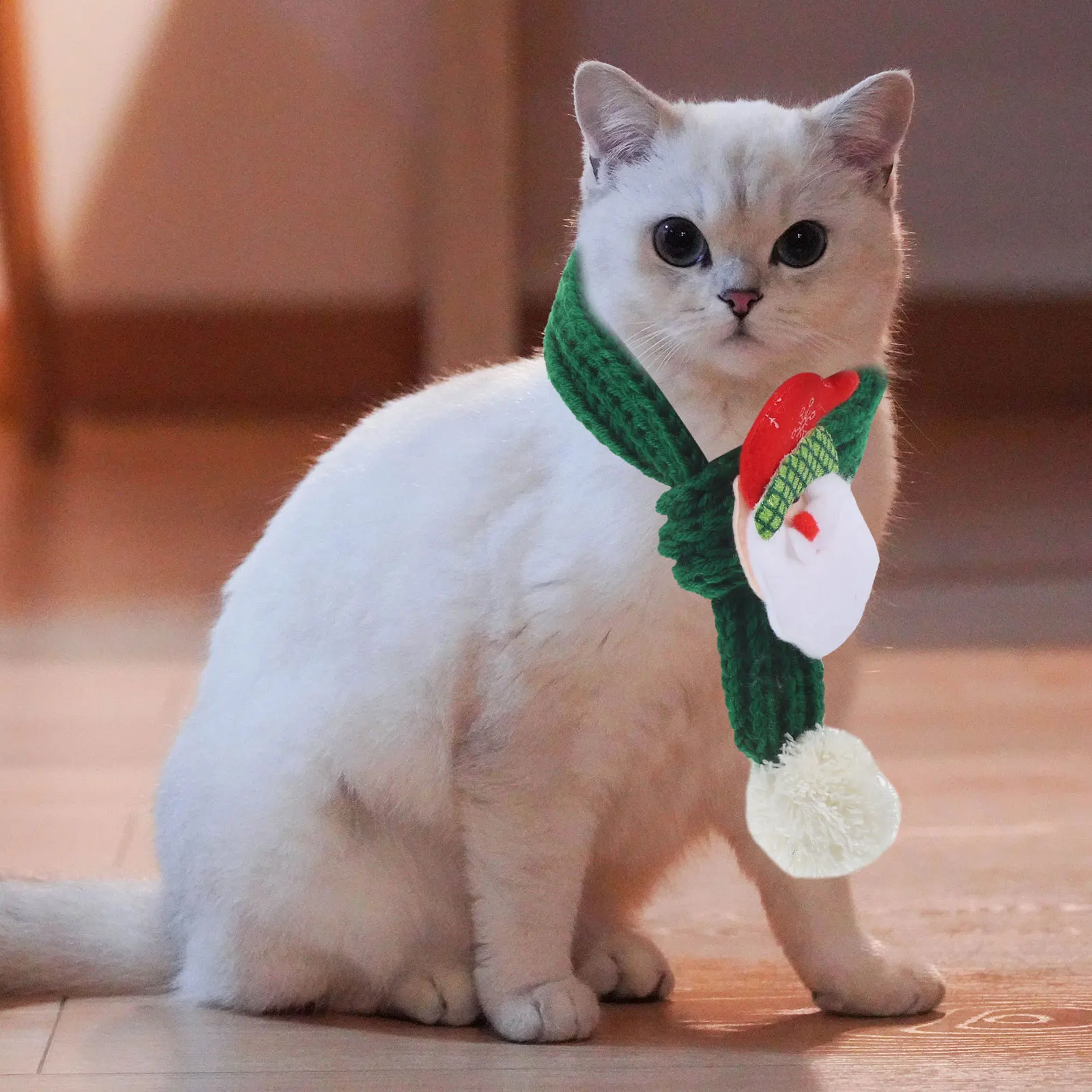 

Christmas Dog Cat Scarf Knitted Warm Holiday Pet Scarf Decorative Soft Cozy Winter Neckerchief Pet Supply Cat Clothing