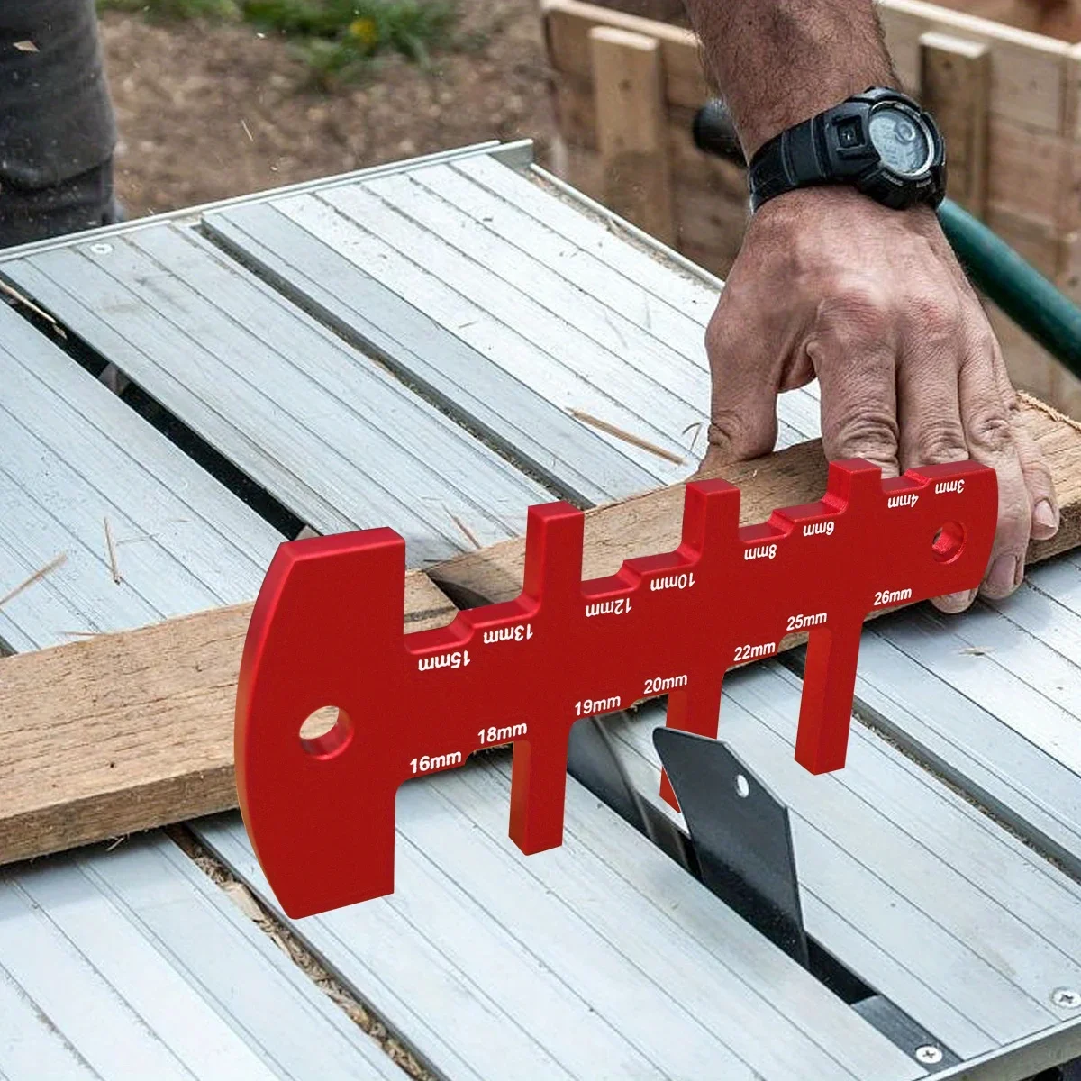 Table Saw Height Gauge, Aluminum Router Depth Gauge Tool for Router Table, Measuring Tools Setup Cutting Blade From 3 To 26mm