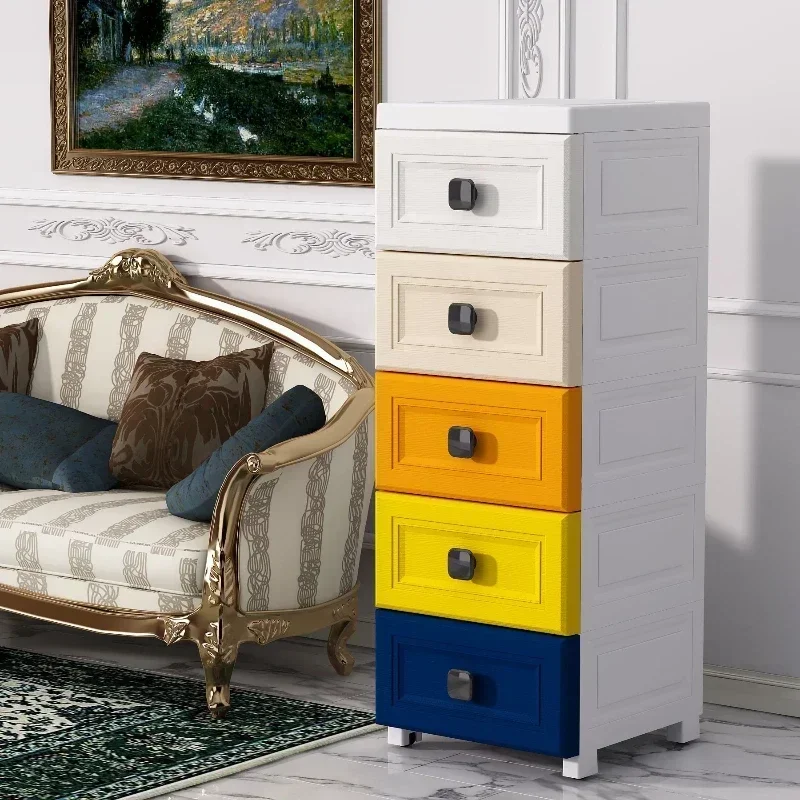 31-Face Wide European Morandi Drawer Storage Cabinet Locker Organizing Box Plastic Multi-layer Bedside Table Durable