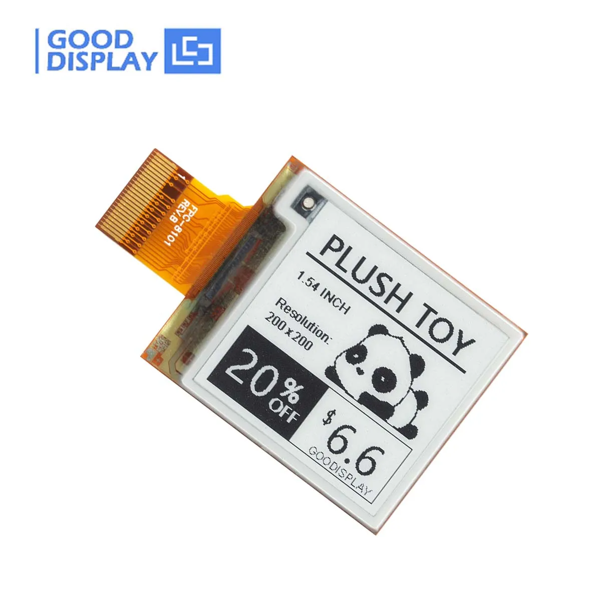 Módulo de tela de tinta eletrônica flexível de 1,54 polegadas 200x200 Interface SPI Display preto e branco GDEM0154I61 com atualização parcial de 0,42s