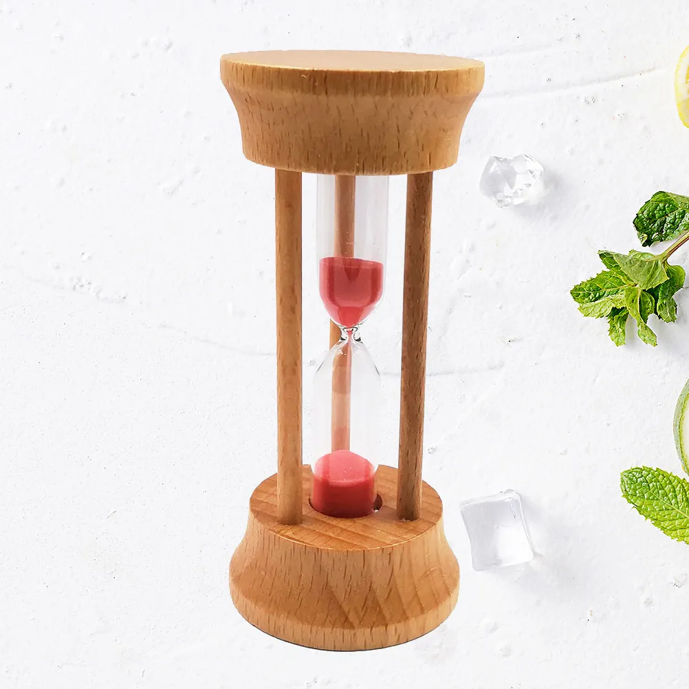 3 Minutes Wooden Sand Timer with Smooth Flat Bottom for Desk Use Home Office Decoration Gift for Adults Sandglass