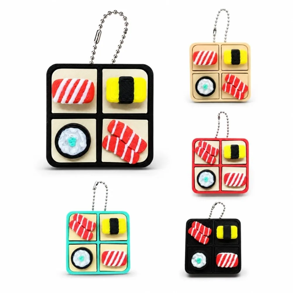 New Cartoon Keyboard Fidget Keychain PLA Sushi 3D Printed Clicker Bag Charms Stress Relief Gifts