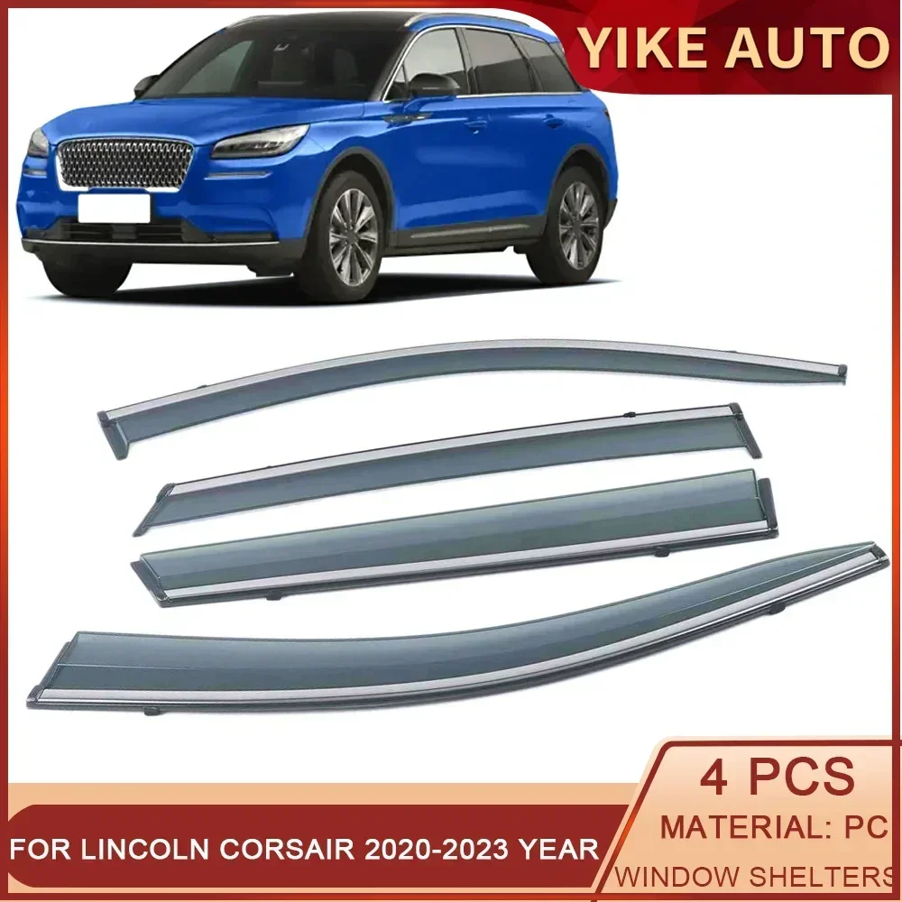 For Lincoln Corsair 2020-2023 Car Window Sun Rain Shade Visors Shield Shelter Protector Sticker Exterior Accessories