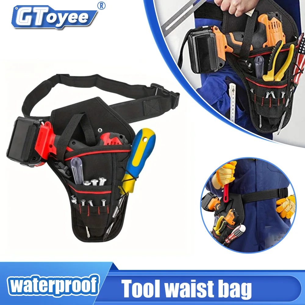 Waterproof Drill Set Tool Waist Bag Wrench Hammer Screwdriver Electric Tool Multifunctional Storage Household Hand Tools Bag