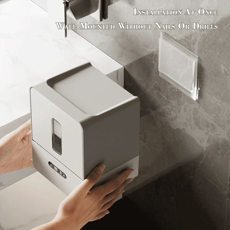 Smart Sensor Tissue Box Waterproof Bathroom Intelligent Induction Paper Holder Wall Mounted Toilet Paper Box