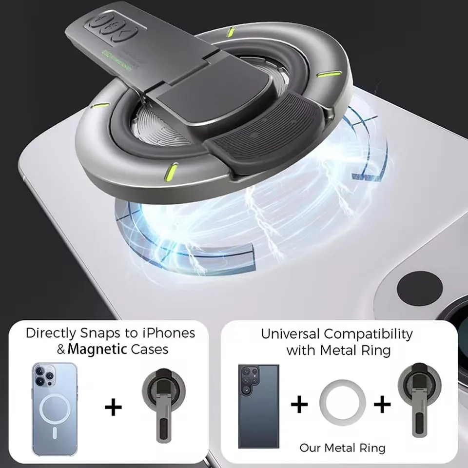 1Pc 360 ° Roration Stand for Mobile Phone Magnetic Ring Phone Grip Magnetic Suction Handphone Gym Universal Finger Ring Bracket view 3