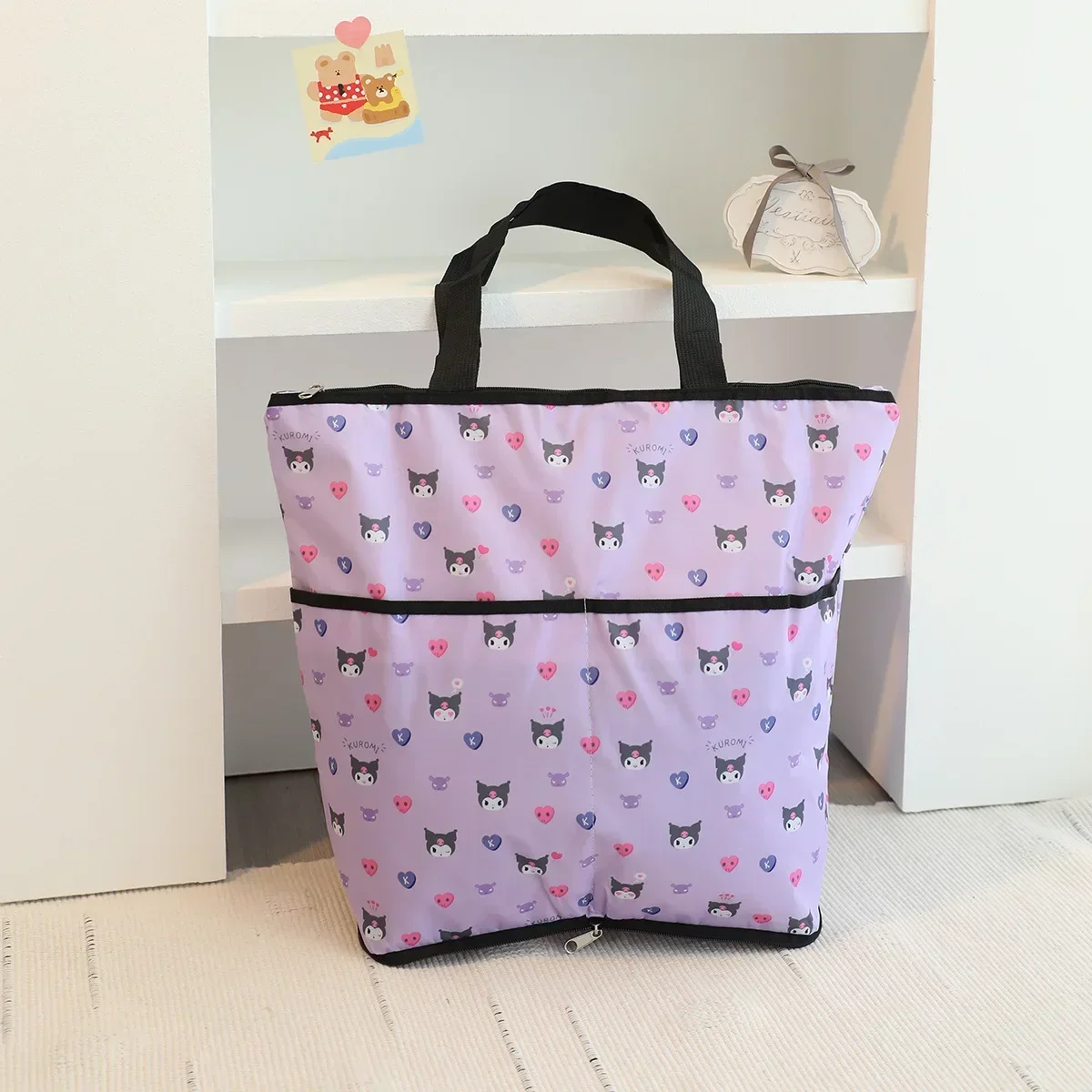 

Sanrio hello kitty Handbag Cartoon kuromi Shopping storage Bag Waterproof Folding Shoulder Bag Environmental Protection Bag