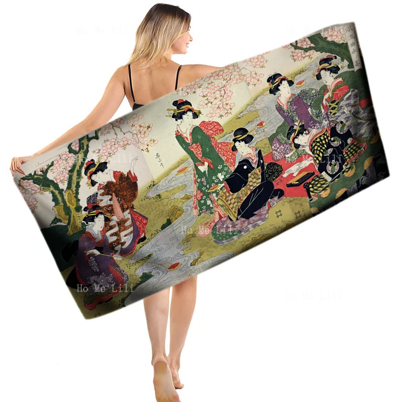 

Ukiyo-e Wind And Water Banquet Kikukawa Ron Shan Quick Drying Towel By Ho Me Lili Fit For Fitness