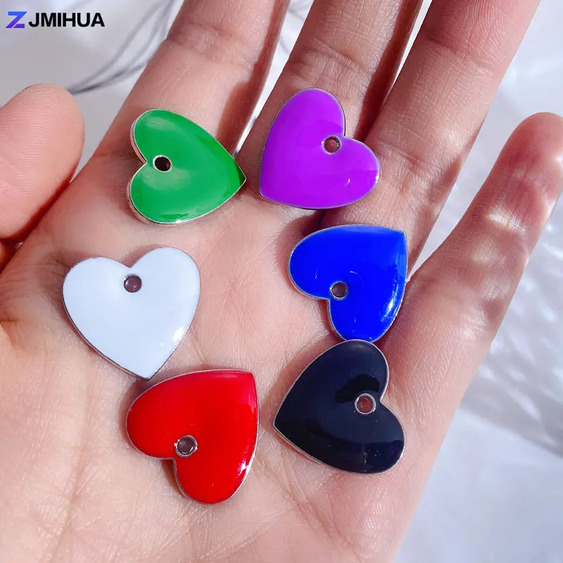 15pcs Boho Heart Charms Pendants Double Sided Drop Oil Charm For Jewelry Making Accessories DIY Earrings Bracelets Necklaces