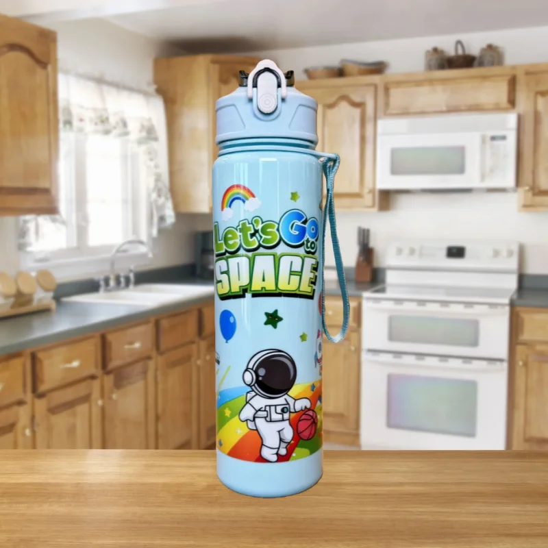 Tasse spatiale d'astronaute décontractée de 750ML, en plastique avec loquet, tasse d'eau de haute qualité pour étudiants, Sports de plein air, Portable, sans BPA