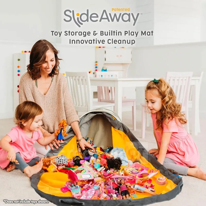 SlideAway Toy Storage Organizer & Play Mat for Kids - Organizer Storage Bin - Kids Toy Box for Boys & Girls - Playroom Bin