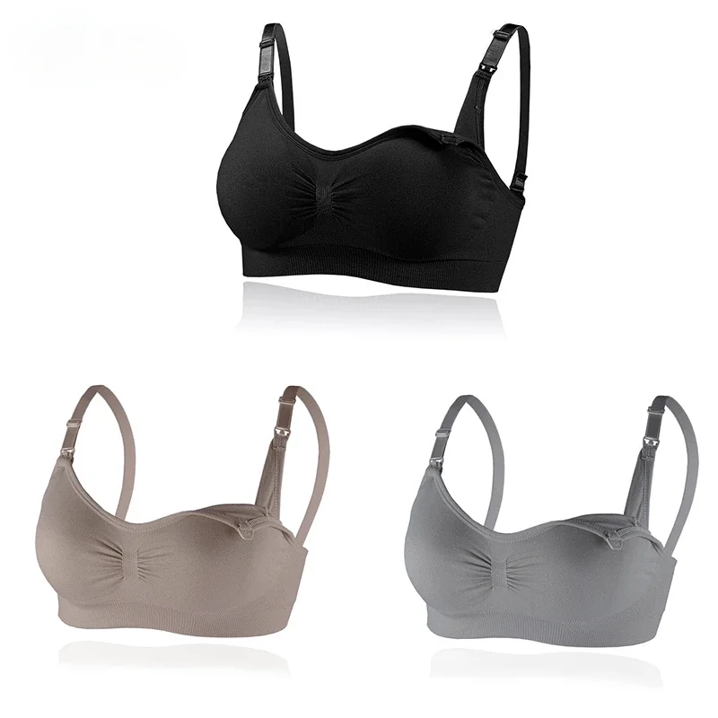 1PCS No Steel Ring with Sports Pad Bra Breastfeeding Non-sagging Vest-style Pregnant Women's Clothing Underwear Front Buckle
