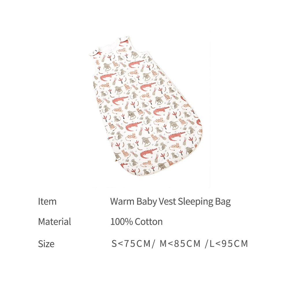 Kangobaby #My Soft Life# Spring Autumn Thicken Cotton Warm Baby Vest Sleeping Bag Unisex Anti-Kicking Newborn Sleepwear