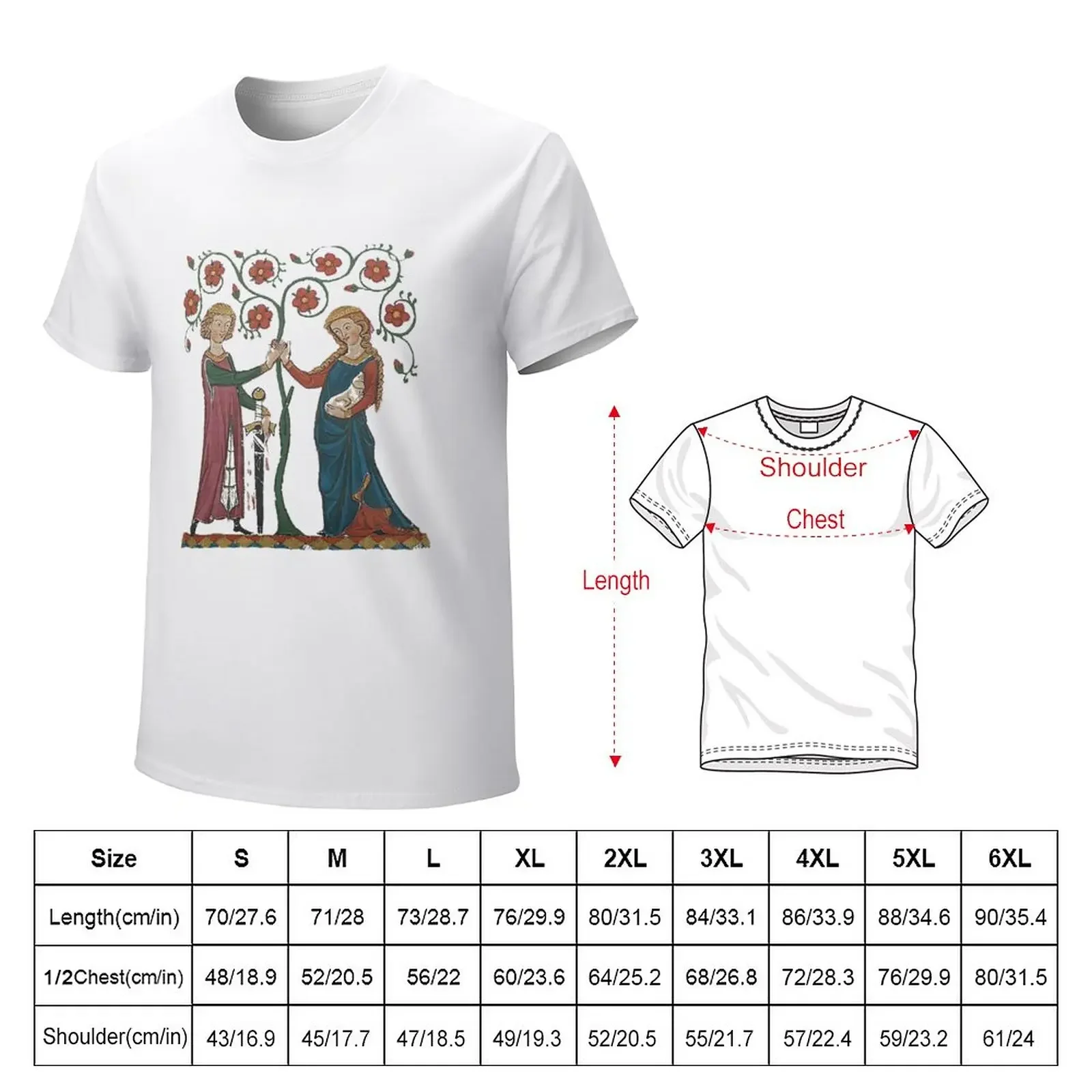 Medieval Couple, German circa 1250 T-Shirt animal prinfor boys Aesthetic clothing sweat shirts, men