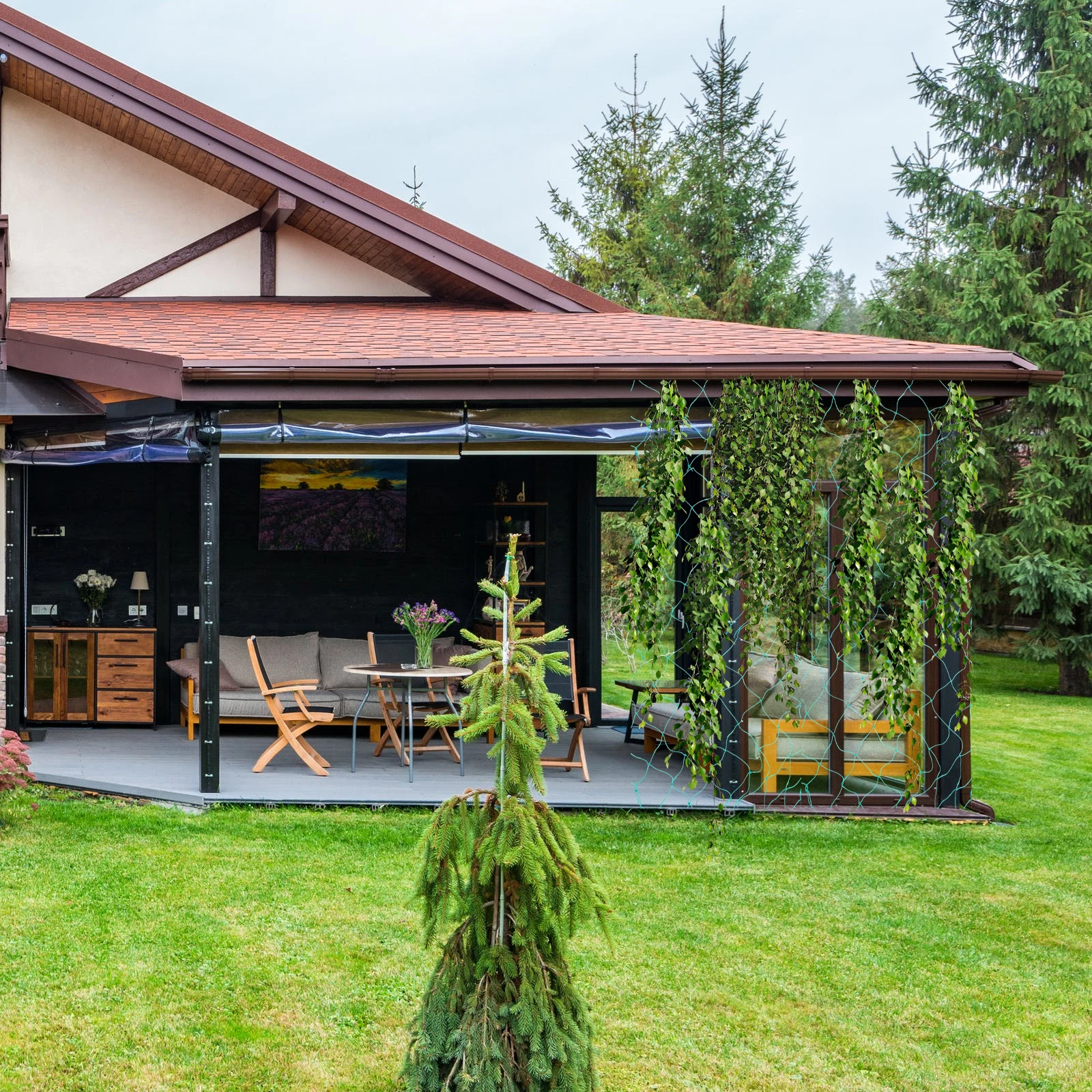 

Climbing Net Garden Netting Plants Support Vines Green Polyethylene Durable Plant Cage Trellis Multi Functional Growing