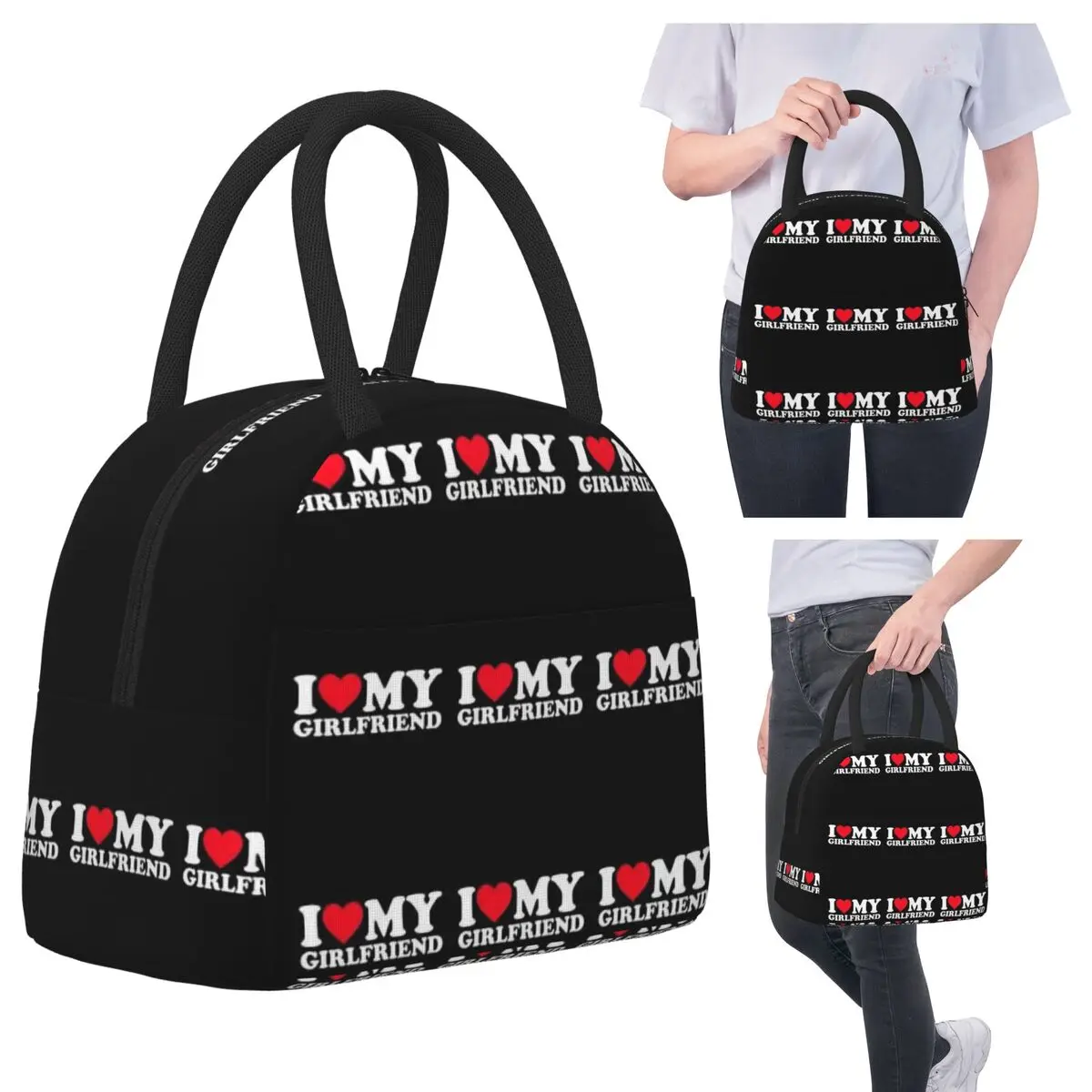 

Рубашка I Love My Girlfriend I Heart My Girlfriend Рубашка GF Изолированная сумка для обеда Кулер Термальная коробка для еды Tote Портативные коробки для завтрака