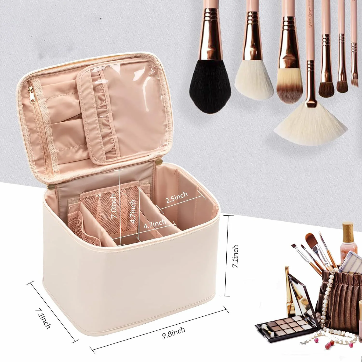 

Портативная косметичка для женщин, модная, вместительная, для хранения косметики, роскошная дорожная сумка-органайзер для макияжа, сумка из искусственной кожи