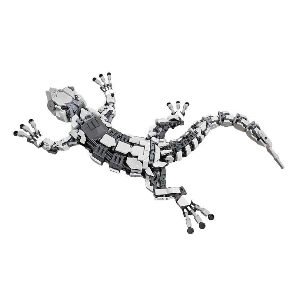 MOC Mecha Lucertola Modello Building Blocks Rettili Fuoco Meccanico Salamandra Gecko-10 Giocattoli Mobili Mattoni Educativi Regalo Per Bambini