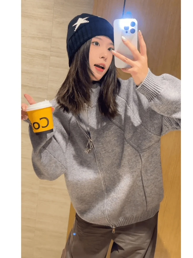 

Мужской вязаный кардиган-свитер Cleanfit с воротником-стойкой, свободный крой, длинный рукав, осенний, в американском стиле, повседневный, на пуговицах