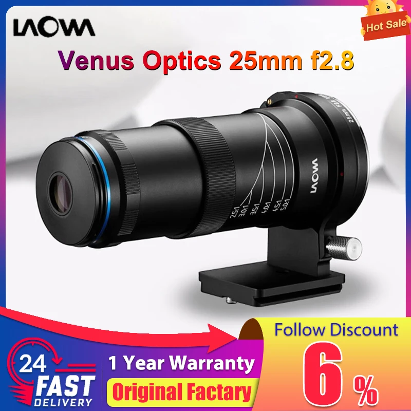 Venus Optics Laowa 25mm f/2.8 2.5-5X Ultra Macro Lens for Canon EF Nikon F Pentax K Full Frame Mirrorless Camera