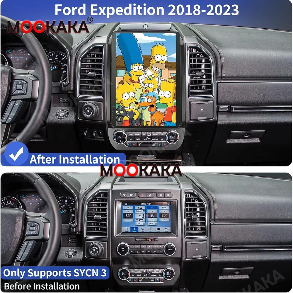 14.4 Inch Android Car Radio for Ford Expedition 2018-2023 SYNC 3 Wireless CarPlay GPS Navigation 360° Camera Multimedia Stereo