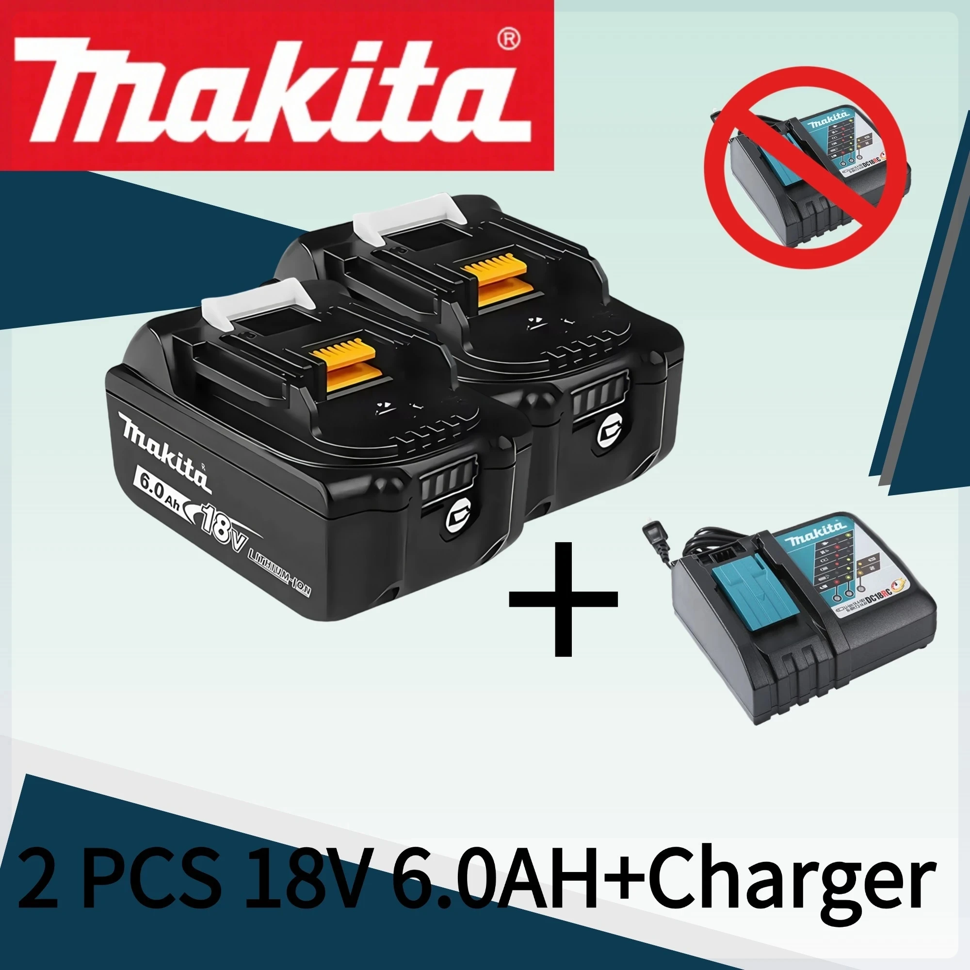 🎐2026 Makita 18vBattery With Charger Rechargeable Lithium Ion for DDF487 BL1880 BL1860B LXT400 Power Tool Makita 18 v Battery