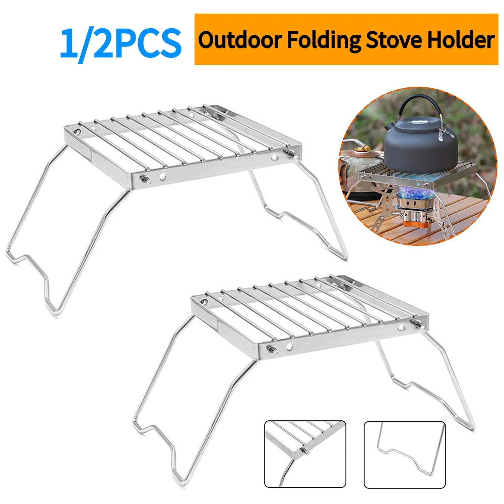 

Outdoor Folding Mini Stove Holder Stainless Steel Portable Campfire Grill Grate Portable Campfire Grill Grid for Outdoor Picnic